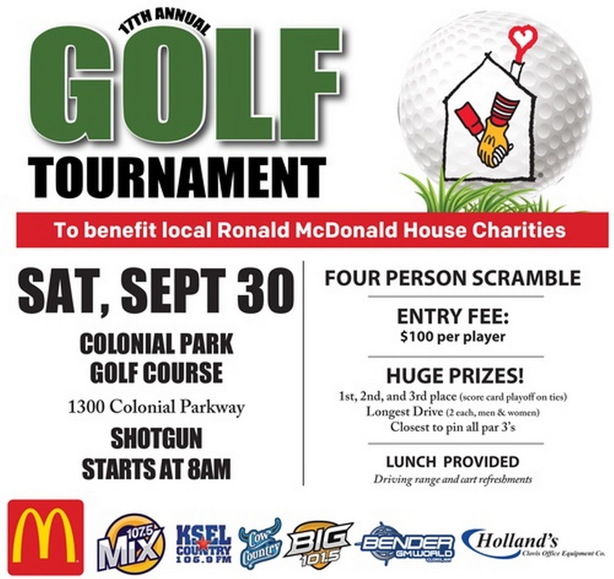 17th Annual Ronald McDonald House Golf Tournament Sep 30, 2023